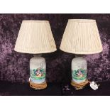 A pair of antique porcelain table lamps (2)