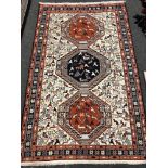 A Caucasian Afshar rug of zoomorphic design,