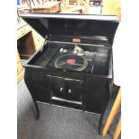 An early 20th century Savana gramophone in ebonised cabinet.