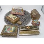 A quantity of Indo-Persian trinket boxes, pen boxes,