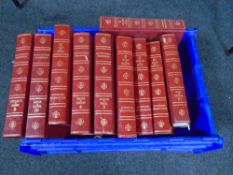 A crate containing Encyclopedia Britannica volumes.