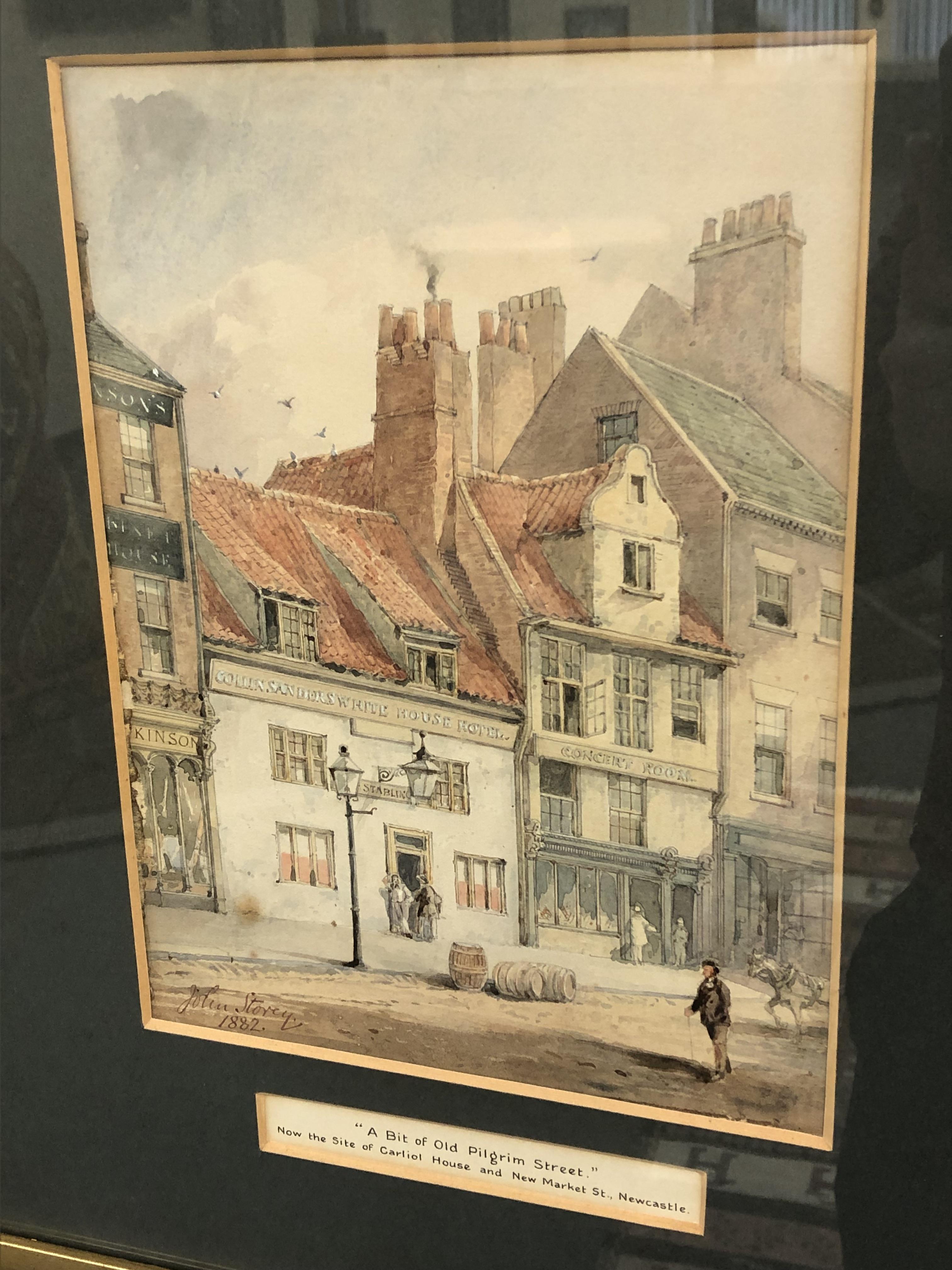 John Storey (1828-1888) A Bit of Old Pilgrim Street, Newcastle upon Tyne, watercolour, - Bild 2 aus 2