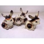 A group of three Goebel china rabbit figures (tallest 10cm).