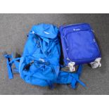 An IT Cabin luggage case together with a Vango rucksack.