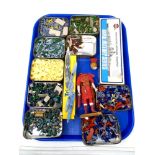 A tray containing a large quantity of die cast plastic army figures including World War 2 soldiers,