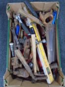 A tray containing assorted hand tools including no.