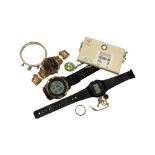 A Casio wristwatch together with a digital BiDen wristwatch, a Daniel Wellington wristwatch,