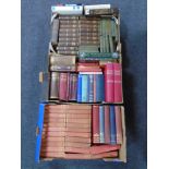 Three boxes containing antiquarian and later volumes including Jane Austen, George Eliot,
