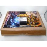 A Games Workshop Warhammer 40k Citadel Warhammer Age of Sigmar box set, data cards,