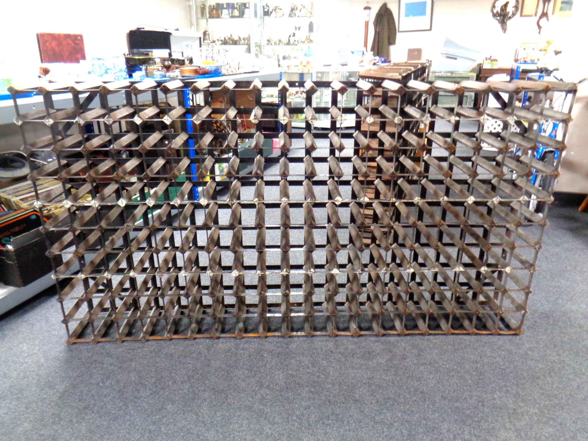 A vintage 190 bottle wine rack.