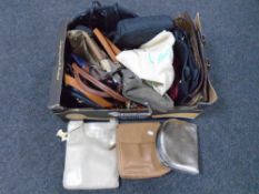 A box containing a quantity of assorted lady's handbags including Radley.
