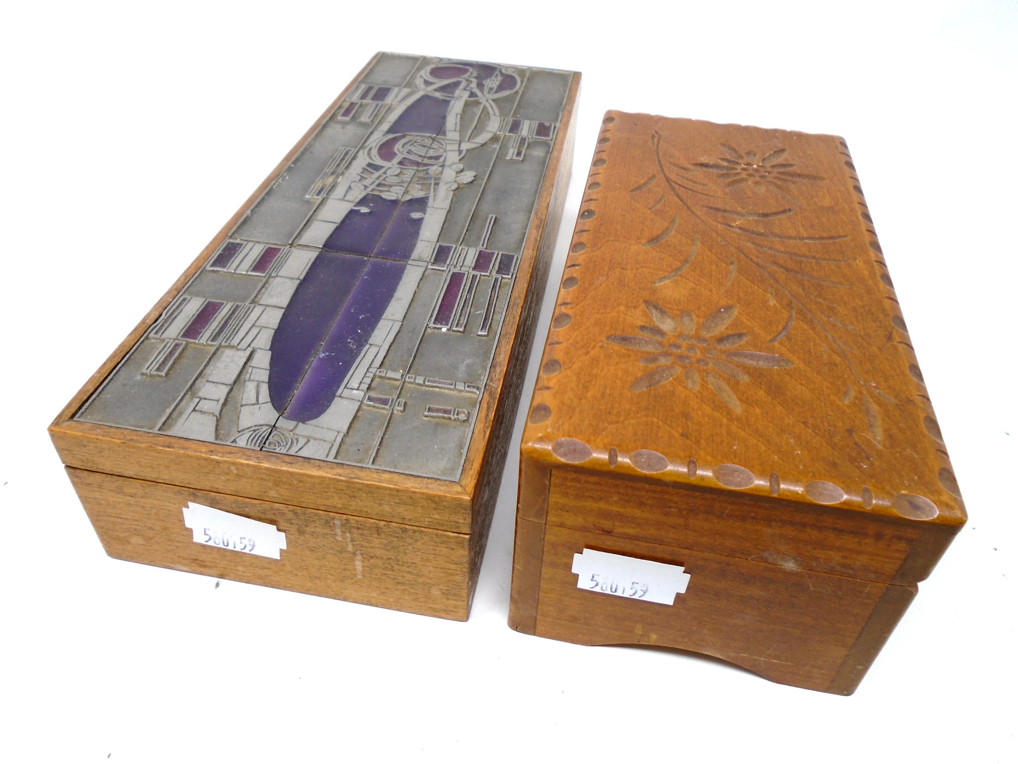 A Charles Rennie Mackintosh design trinket box together with a further musical trinket box.