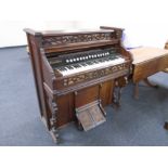 A 19th century mahogany cased American organ by Hamilton.