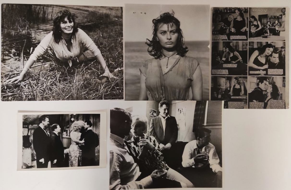 Vintage photographs of Sophia Loren and Marilyn Monroe.