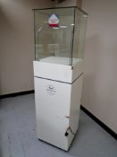 A jeweller's glass display cabinet on stand with keys.