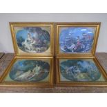 A set of four Renaissance style prints depicting the four seasons, in gilt frames.