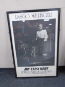 A 20th century Laszlo Willinger Art Expo West poster, in frame.