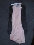 A lady's pink cocktail dress (size 8).