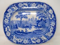 A 19th century blue and white meat plate.