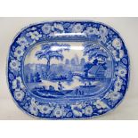 A 19th century blue and white meat plate.