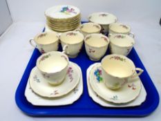 A tray of Chatsworth Staffordshire tea china