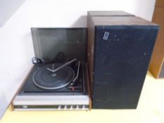 A Panasonic stereo system together with a Pioneer auto stereo turntable,