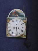 A Victorian painted longcase clock dial with pendulum 51 cm x 36 cm CONDITION REPORT: