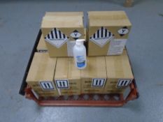A crate containing 10 boxes of MaxShield hand sanitizer.