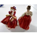 Two Royal Doulton figures, Fair Lady HN2832 and Top O' the Hill HN1834.