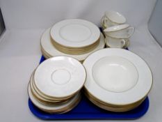 A quantity of Royal Worcester Concerto gilded tea and dinner ware, dinner plates 10.