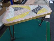 A Continental mosaic topped occasional table