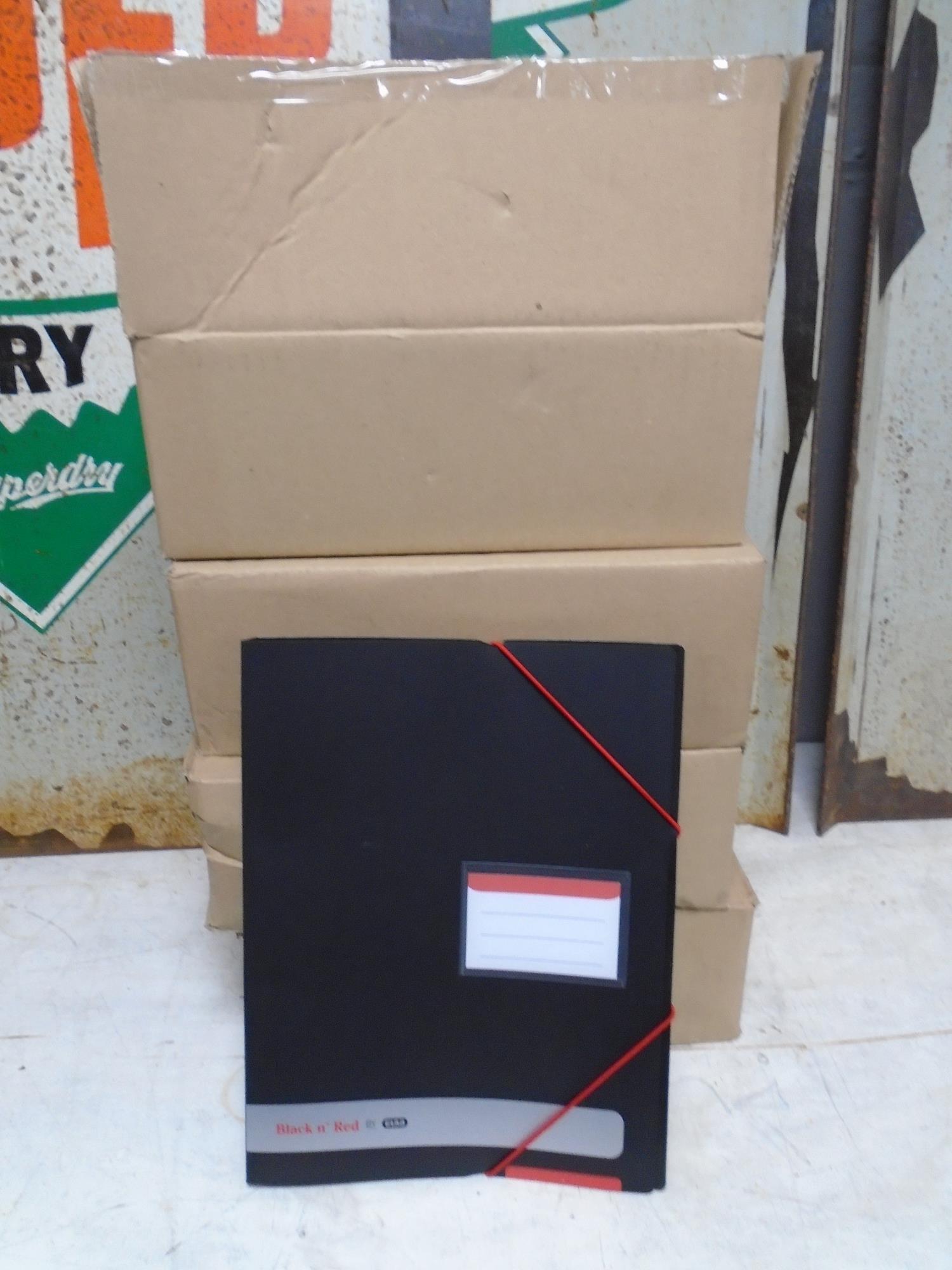 Four boxes containing Black n' Red by Elba document wallets.