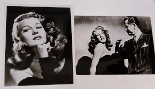 A photo close up of Rita Hayworth and a photo of her in the 1946 film 'Gilda'.
