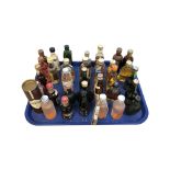 Thirty four alcohol miniatures - Whisky, Cherry Brandy, Drambuie, Vodkaa, Brandy, Gin, Cognac, etc.