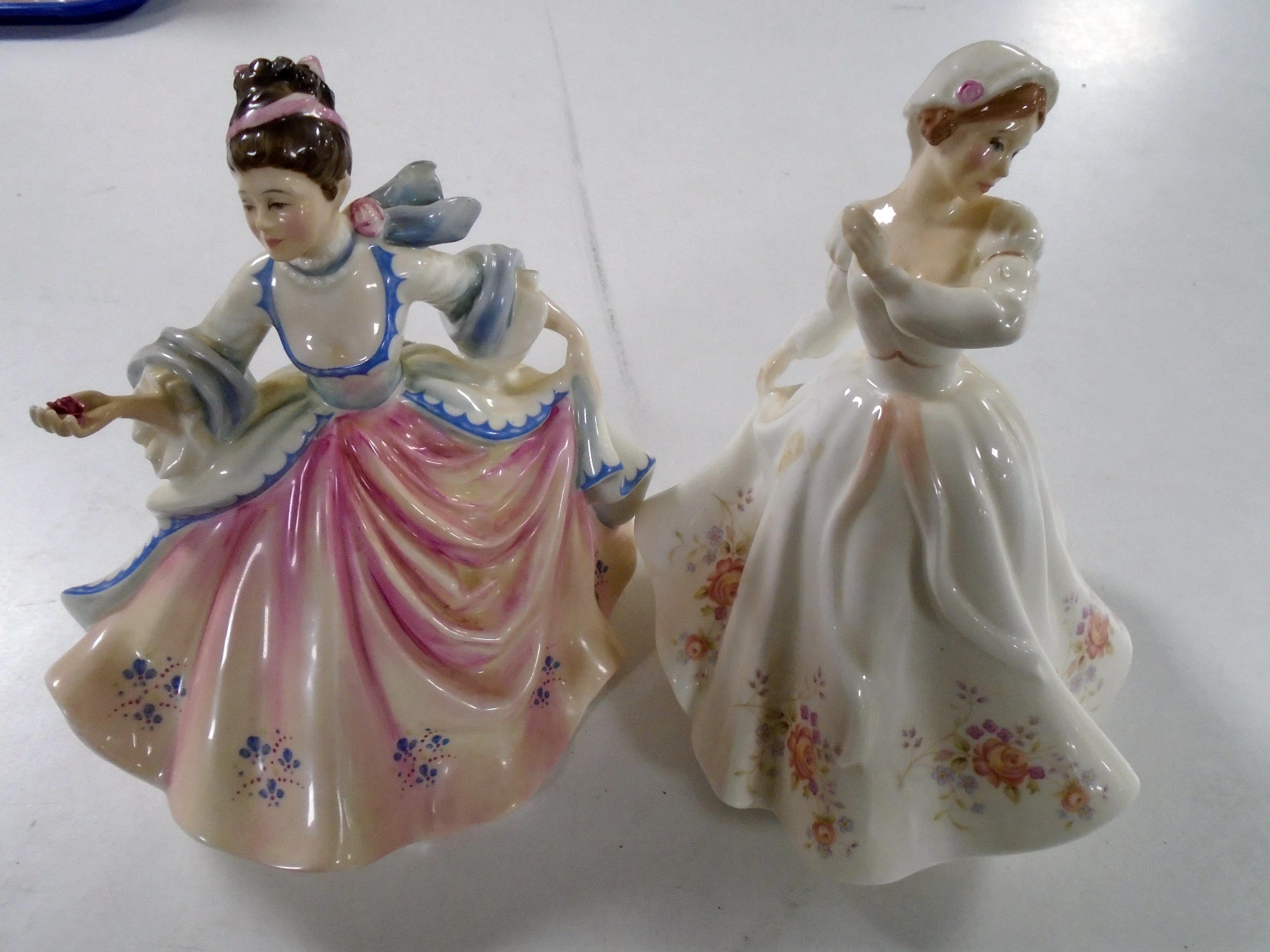 Two Royal Doulton figures, Rosemary HN3143 and Rebecca HN2805.