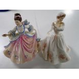 Two Royal Doulton figures, Rosemary HN3143 and Rebecca HN2805.