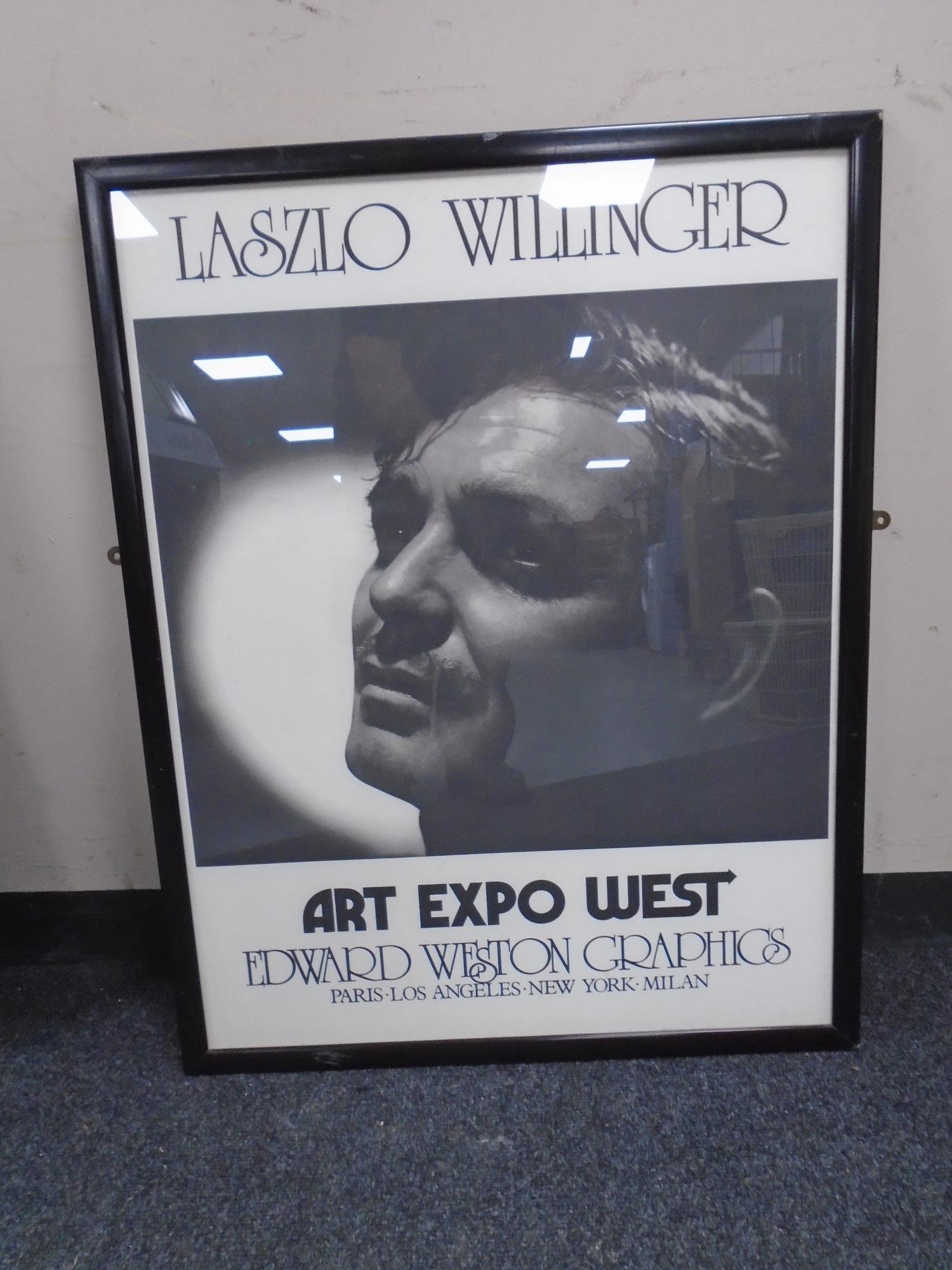 A 20th century Laszlo Willinger Art Expo West poster, in frame.