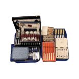 A quantity of boxed EPNS and stainless steel cutlery sets, Cooper Brothers, Walker & Hall etc.