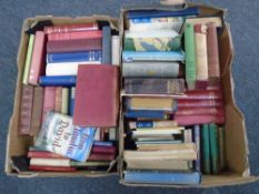 Two boxes of antique and later books including children's story books, Uncle Tom's Cabin etc.