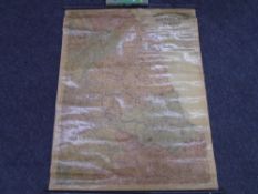 A vintage rolled map,