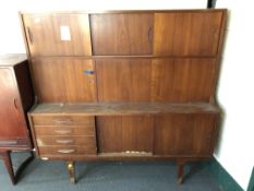 A mid-20th century Danish teak high sideboard (a/f)