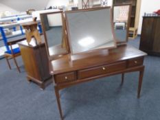A Stag Minstrel three drawer dressing table with triple mirror