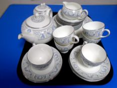 A tray of Wedgwood Dolphins pattern bone tea china.