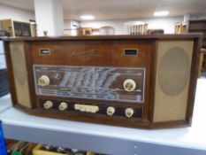 A mid-20th century continental stereo radio player.