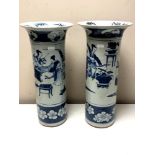 A large pair of 19th century Chinese blue and white vases (height 43.5cm).