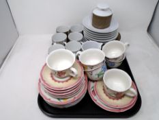 A tray of Continental mid century coffee ware,