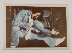 An Elvis Presley snap shot of him on stage in Las Vegas during Jan-Feb 1972.
