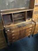 A mid-20th century Danish rosewood vanity unit fitted with drawers below.