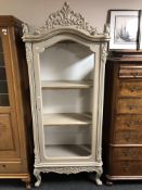 A painted French style shop display cabinet (no glass to front) height 200 cm x width 85 cm,