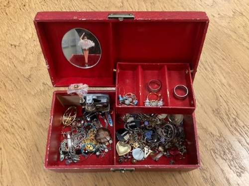 A box of costume jewellery